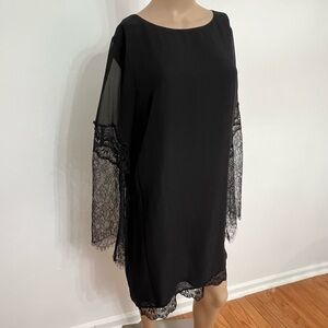Marciano Black Dress with Lace Sleeves